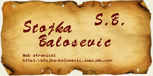 Stojka Balošević vizit kartica
